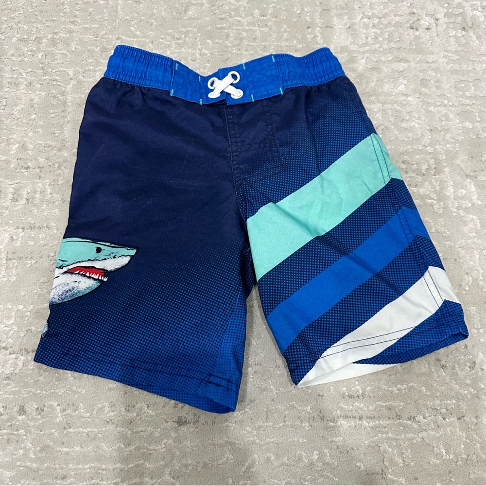 Cat & Jack Boys Shark Swim Trunks size 4 5